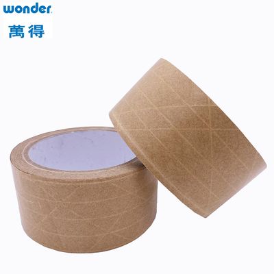 Nastro di imballaggio di carta kraft di rinforzo delle linee spessore 0,130 mm per scatole di cartone